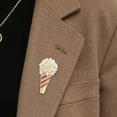 thumbnail image 2 of Sinyiin Rhinestones Pearls Sweet Cone Pin For Blouses Coats Ice Cream Cone Shaped Brooch, 2 of 7