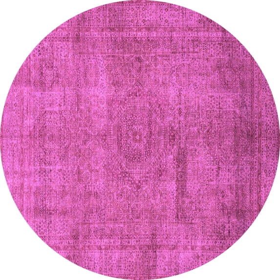 Ahgly Company Indoor Round Abstract Purple Modern Area Rugs, 5' Round