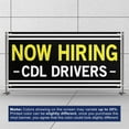 thumbnail image 3 of Now Hiring CDL Drivers 13 oz Heavy Duty Vinyl Banner Indoor/Outdoor Help Wanted Sign for Business Storefront Advertising Single-Sided with Metal Grommets (1.5x5 ft, Bk & Ye & Wh), 3 of 6