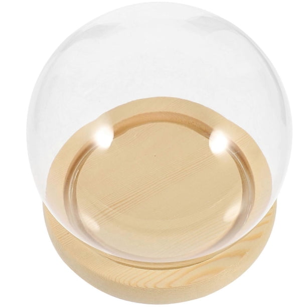 Preserved Roses Dome Glass Display Dome Cover Simple Clear Style Spherical Shape Gift Recipients 12X12X11CM 1Set
