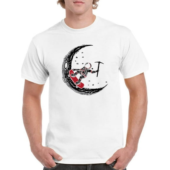 Boarding In The Moon T-Shirt Men -Smartprints Designs, Male 5X-Large
