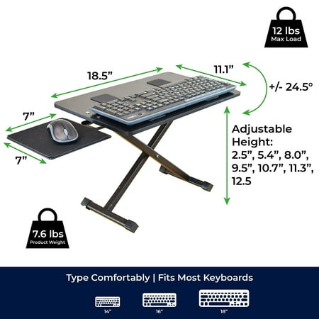 Uncaged Ergonomics - KT3 Standing Keyboard Stand - Black