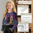 thumbnail image 6 of COEQINE Cute Crop Sweatshirt for Girls, Long Sleeve Crewneck Pullover Outfit Lightweight Sweatshirt Tops, Fall Winter Kids Fashion Age 11-12, Black Cat Flower Galaxy, 6 of 7