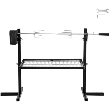 Spit Rotisserie Outdoor Camp Grill With Support Legs For Outdoor  Grilling -Spit Rod$$Garden & Patio