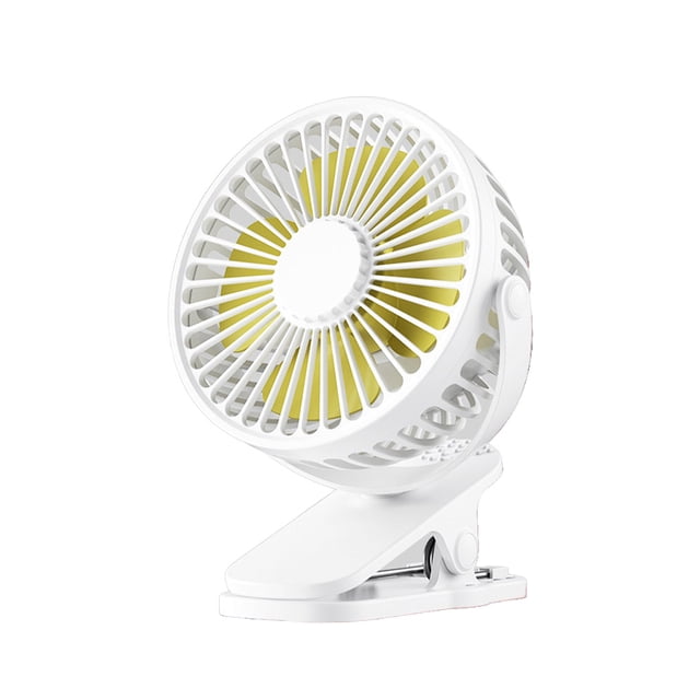 sweethay Clip Fan Portable Ventiladores para dormir giratorios de 360 grados con cable de carga Electrónica Blanco Alimentación USB