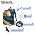 thumbnail image 4 of Yiaed Moonlit Golden Tree Peacock Print Backpack, Premium Laptop Backpack, Travel Backpack for Women, Lightweight Backpacks, Comfortable Back Pack-Medium, 4 of 5