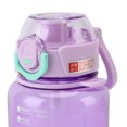 thumbnail image 2 of YAHHU Sports Water Bottle 33.81 oz / 1000ml Portable Leakage Proof Gym Cup with Detachable Straw and Handle Shoulder Strap for Students Outdoor Activities Purple, 2 of 9