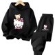 thumbnail image 5 of Conjunto de sudadera y pantalón de chándal de Hello Kitty para niños y niñas, conjunto de dos piezas de moda para niños de 3 a 14 años, 5 of 5