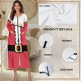 thumbnail image 6 of Yuyamidu Christmas Long Bathrobe for Women Santa Claus Clothes Zipper Front Robe Sleepwear Trendy Spa Robes Size 4XL Sexy Mid-Length Housecoat Red Long Sleeve Night Dress, 6 of 7