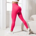 thumbnail image 2 of UngA Workout Leggings for Women High Waist Yoga Pants with Pockets Soft Tummy Control Lightweight Athletic Gym Tights Hot Pink,L, 2 of 5