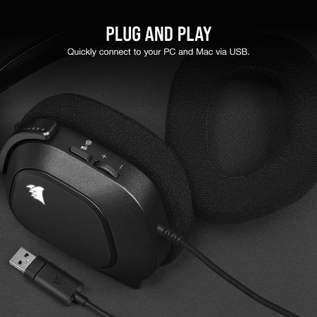 CORSAIR - HS80 RGB Wired Gaming Headset for PC - Carbon