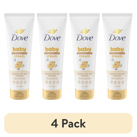 (4 pack) Baby Dove Sensitive Baby Cream Baby Skin Care Melanin-Rich Skin Nourishment Hypoallergenic and Non-Greasy 8 Fl oz