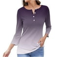 thumbnail image 2 of RXIRUCGD Women's Fashion Casual Gradient Loose Button Tops, White, Size: S, 2 of 5
