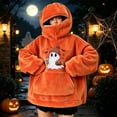 thumbnail image 2 of FYDUU Halloween Hoodies for Women Cute Ghost Graphic Pumpkin Hoodie Soft Comfy Fuzzy Hooded Sweatshirt Pullover Festive Outfit, 2 of 6
