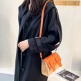 thumbnail image 4 of Bolsos bandolera para mujer, cartera de piel para mujer, monederos pequeños, bolso bandolera cuadrado para niña naranja, 4 of 5
