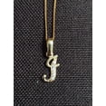 thumbnail image 3 of cadena con dije de la letra J, chapa de oro de 18 kilates, con zirconias blancas maria almudena collar de inicial J, 3 of 3