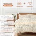 thumbnail image 6 of 3 Piece Bohemian Floral,Duvet Cover Set California King,Microfiber Comforter/Quilt Cover with Corner Ties and 2 Pillowcases,Vintage Gradient European Line All Season Soft Bedding with Zipper Closure, 6 of 8