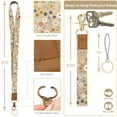 thumbnail image 6 of Floral Lanyard Wallet & ID Badge Holder 2-in-1, Cute Women Badge Holder with Lanyards, Leather ID Badges Holder for Nurse Teacher Student Office（Flowers Rainbows）, 6 of 6