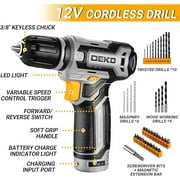 DEKOPRO 12V Cordless Drill Set, 133 Pieces Home Power Tool Set with 1500mAh Lithium-Ion Battery & Charger, Lightweight Tool Kit in Storage Case