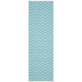 thumbnail image 3 of SAFAVIEH Montauk Siomha Chevron Cotton Area Rug, Turquoise/Ivory, 4' x 6', 3 of 9