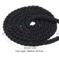 thumbnail image 2 of Unique Bargains Natural Twisted Cotton Rope 5/8 Inch x 49 Feet 3 Strand Tug of War Rope with Sealing Tape Black, 2 of 5