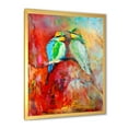 thumbnail image 2 of Designart 'Blue Tailed Bee Eaters Sitting On A Branch' Nautical & Coastal Framed Art Print, 2 of 4