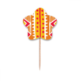thumbnail image 1 of Línea naranja México totems antigua civilización dibujo Selección de pastelitos Star lable Flag en palillos de dientes, 1 of 3
