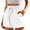 White, variant on BLVB Womens Summer Cotton Linen Shorts Elastic Waist Drawstring Shorts Ruffle Wide Leg Casual Beach Shorts with Pockets