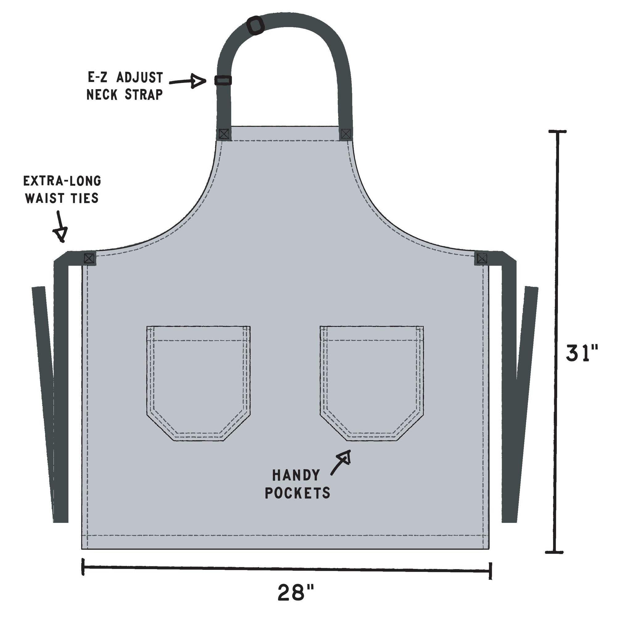 Blue Q Novelty Aprons – Purple, 31″ x 28″