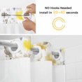 thumbnail image 2 of No Hook Shower Curtain with Snap in Liner, Country Idyllic Floral on White Waterproof Bath Curtain Double Layers with See Through Top Window, Watercolor Yellow Grey Flower Shower Curtains 36x72in, 2 of 9