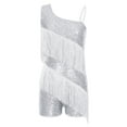 thumbnail image 3 of Lejafay Women Sequins Fringed Latin Leotard Jazz Tango Samba Dance Costume White XL, 3 of 7
