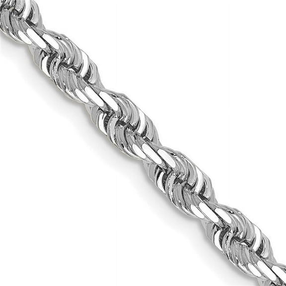Primal Gold 14 Karat White Gold 4mm Diamond Cut Quadruple Rope Chain
