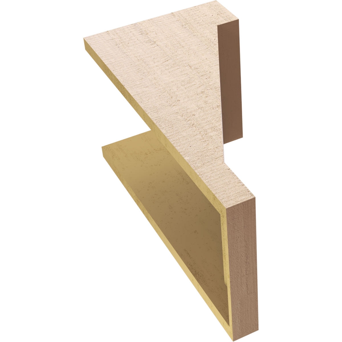 11"W x 11"D x 22"H Wide Burlington Rough Cedar Woodgrain TimberThane Corbel, Primed Tan