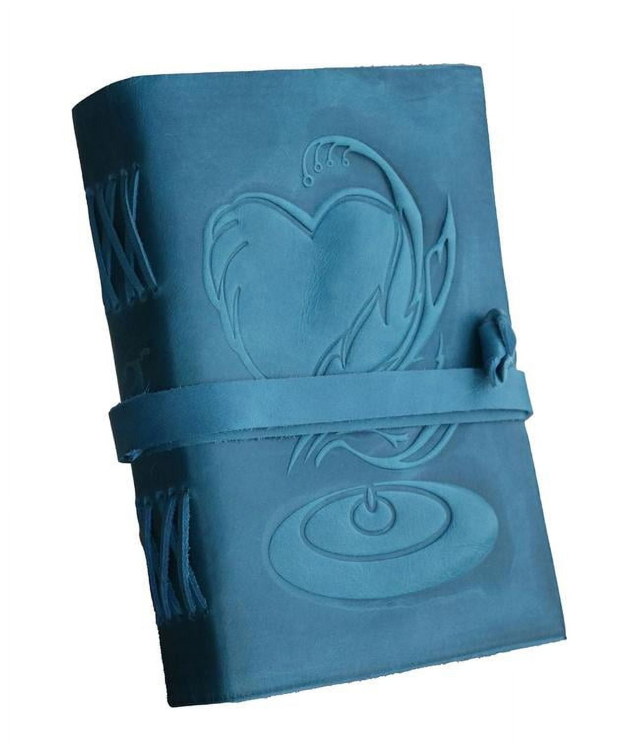 Buffalo Blue Leather Journal/Writing Notebook Diary/Bound Daily Notepad For Men & Women Unlined Paper Medium, writing pad gift for artist, sketc