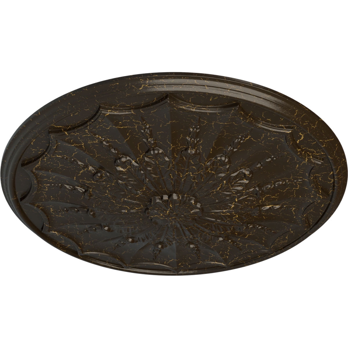 Ekena Millwork 27 1/8"OD x 2 5/8"P Artis Ceiling Medallion, Hand-Painted Stone Hearth Crackle