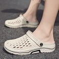 thumbnail image 2 of HNMKIU Outdoor Slippers for Men for Indoor Home Use with Closed Toe on Design EVA Beach Sandals for Summer Relaxation Comfortable Mens Shoes 02_Beige,39, 2 of 9
