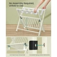 thumbnail image 4 of SONGMICS Set of 2 Solid Wood Luggage Racks, No-Assembly Folding Suitcase Stands with Storage Shelf, 150 lb Capacity Each for Guest Room Hotel, Cream White, 4 of 5