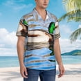 thumbnail image 2 of Lsque Mallard Duck Swimming In A River pattern Hawaiian Shirt for Men, Unisex Summer Beach Casual Short Sleeve Button Down Shirts-XX-Large, 2 of 9