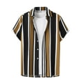 thumbnail image 1 of ameIAEA Men's Short Sleeve Button Down Casual Shirt Striped Color Block Beach Fashion Summer Tops, 1 of 5