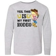 thumbnail image 3 of Inktastic Yes, This is My First Rodeo- Cowgirl in Hat and Boots Long Sleeve Youth T-Shirt, 3 of 5