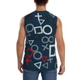 thumbnail image 4 of Bingfone Navy Blue Geometric Pattern Men's Tank Tops Workout Sleeveless Tee Shirts Running Beach Tanks for Men-3X-Large, 4 of 7