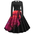 thumbnail image 1 of Robe Longue pour Femmes Été, Robe d'Été Décontractée pour Femmes, Mode Féminine Décontractée Imprimée Manches Longues Col Rond, 1 of 3