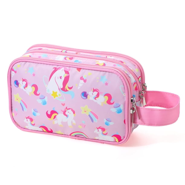 Neceser Vipdeal Kids para niñas, impermeable, unicornio, rosa