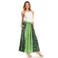 thumbnail image 4 of Sakkas Maran Women's Boho Embroidery Skirt with Lace Elastic Waist and Pockets - Sage Green - Plus Size, 4 of 5