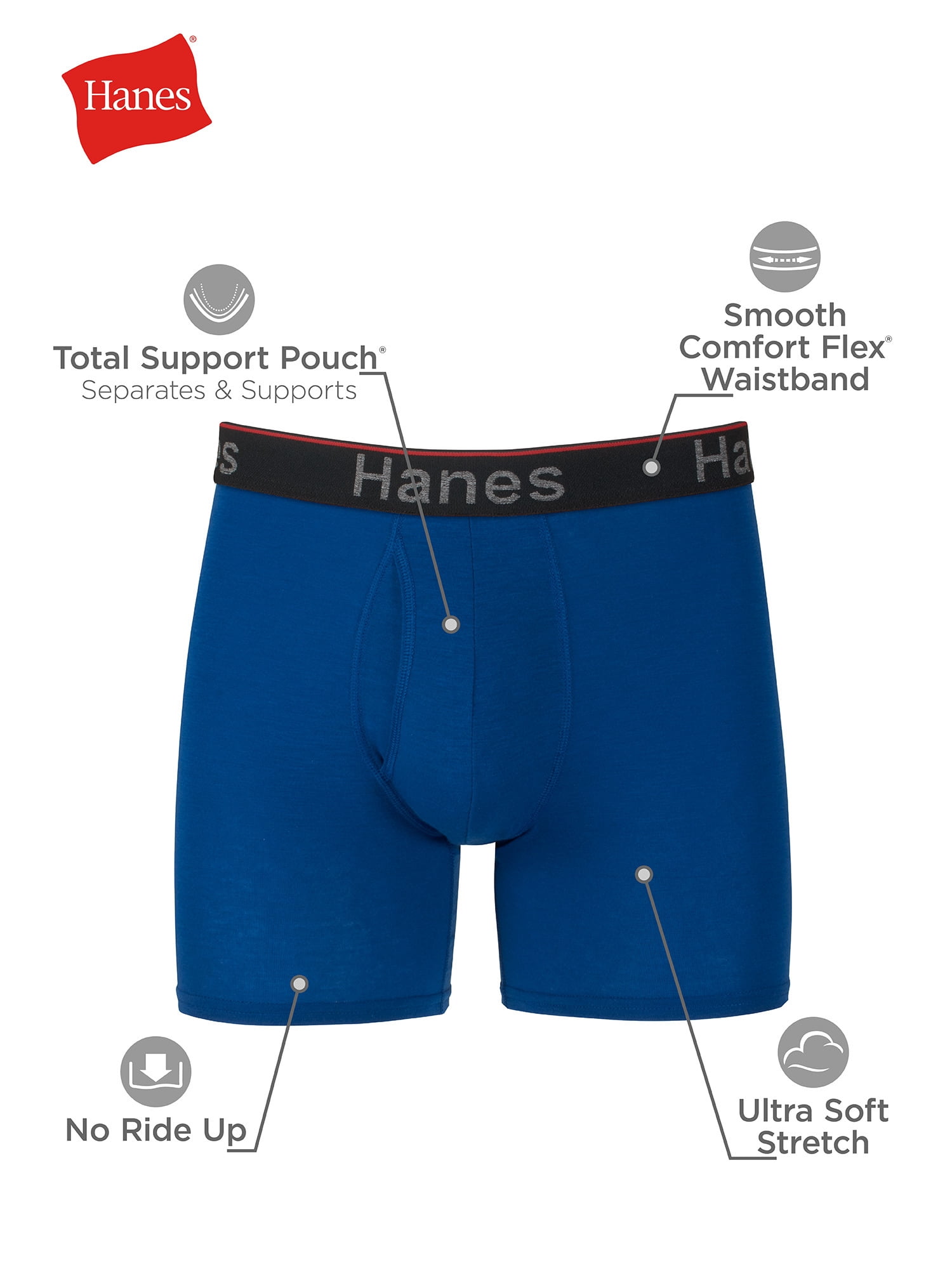 Anti-Chafing Underwear Boxer Briefs Pack, Total Support Pouch Underwear for Men