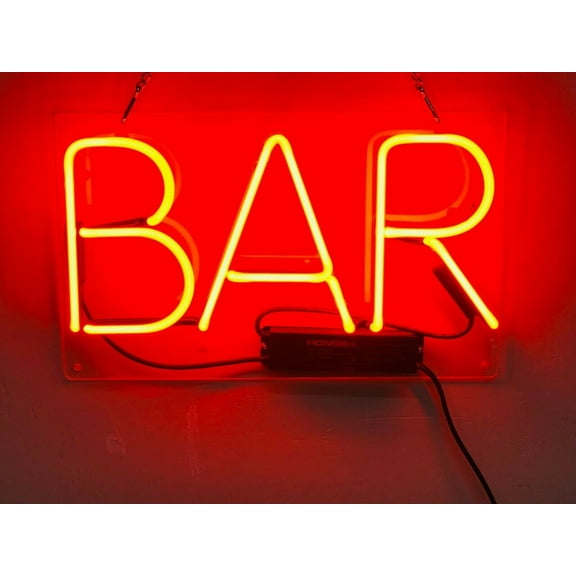 Queen Sense 14" Red Bar Open Neon Sign Acrylic Man Cave Handmade Neon Light 114BARRA