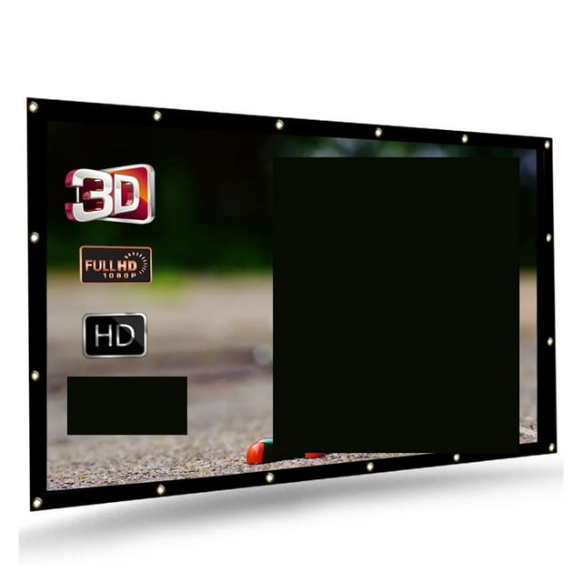 Projecteur Pliable Écran 100 120 Pouces 16:9 HD Tissu PVC Projection pour Bureau Cinéma Maison Extérieur, Facile à Utiliser