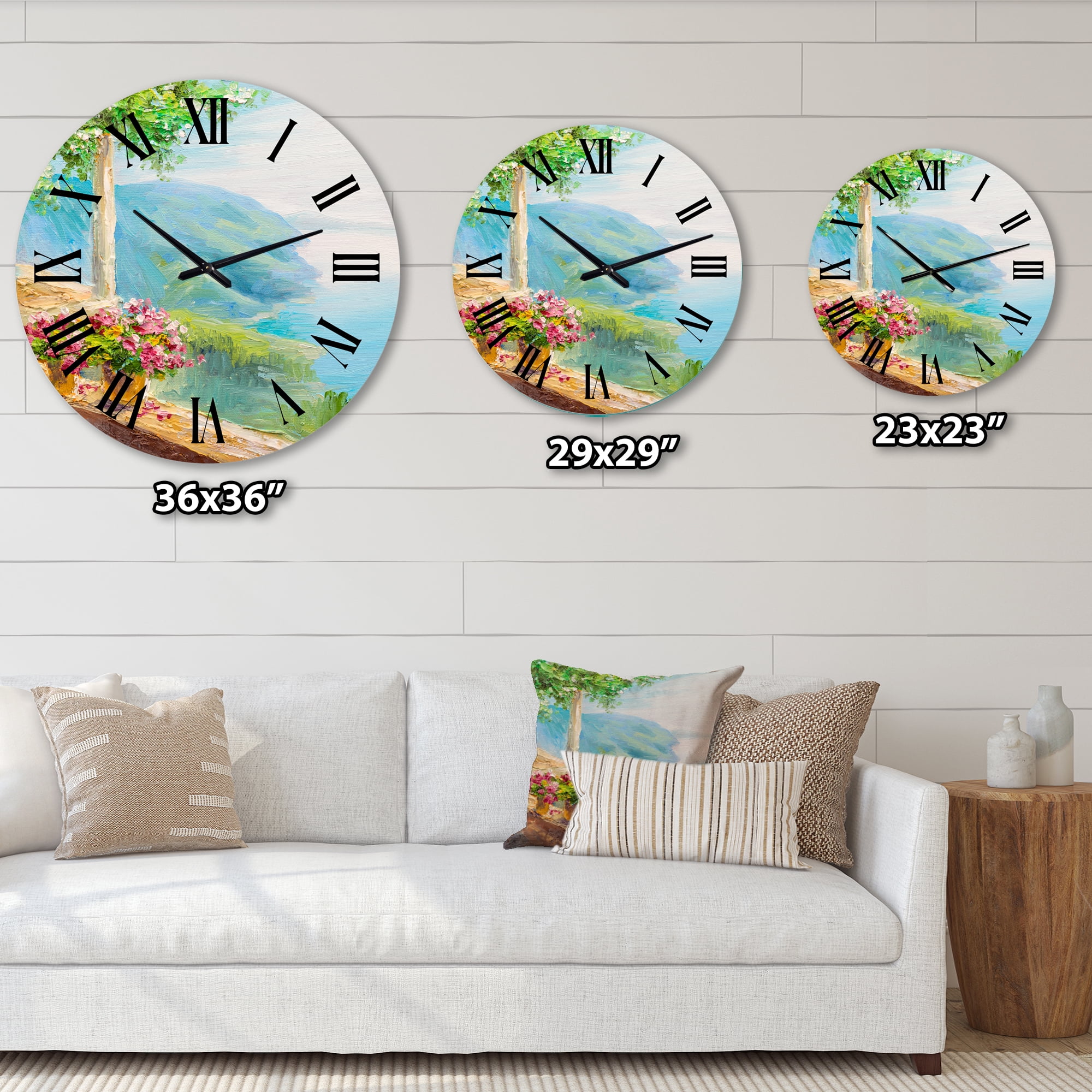 Designart 1 in Quartz Coastal Wall Clock