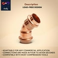 thumbnail image 5 of 45 Degree Elbow Copper Fitting 3/4” Copper Elbow Cpvc Pipe Fitting - 45 Degree Copper Elbow Pipe For Plumbing & Heating Systems (Pack of 20), 5 of 7