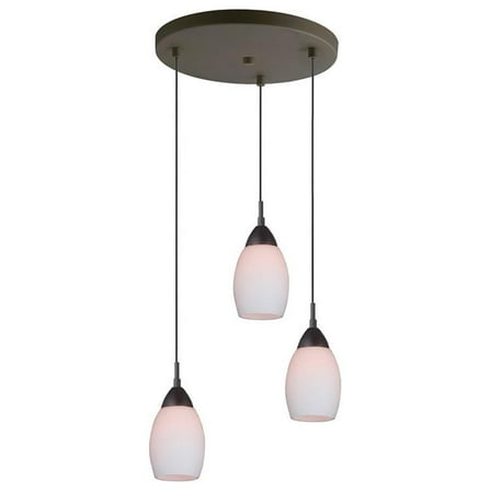Woodbridge Lighting Olivia 3-Light Glass Cluster Pendant in Bronze/Opal